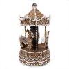 Clayre Eef Music Box Carosello Marrone Decorazione natalizia Stile Pan di Zenzero