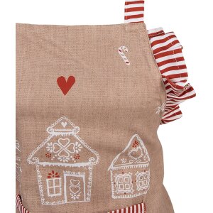 Grembiule da cucina per bambini Clayre Eef casa di pan di zenzero 48x56 cm cotone stile country