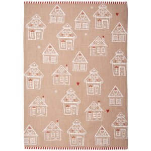 Clayre Eef GBB42-1 Asciugamano da tè 50x70 cm Marrone Casa di pan di zenzero Cotone