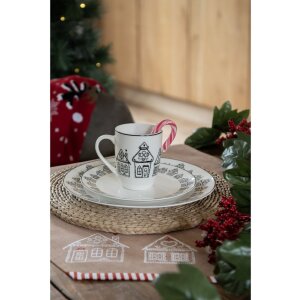 Clayre & Eef strofinaccio casa di pan di zenzero marrone 50x70 cm cotone stile country