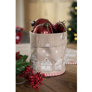Clayre & Eef strofinaccio casa di pan di zenzero marrone 50x70 cm cotone stile country