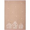 Clayre & Eef strofinaccio casa di pan di zenzero marrone 50x70 cm cotone stile country