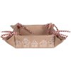 Clayre Eef Cestino per il pane Casa di pan di zenzero 35x35x8 cm Cotone marrone Stile country