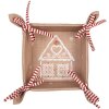 Clayre Eef Cestino per il pane Casa di pan di zenzero 35x35x8 cm Cotone marrone Stile country