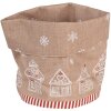 Clayre Eef GBB50 Cestino per il pane Casa di pan di zenzero marrone Cotone rotondo Ø 15x16 cm