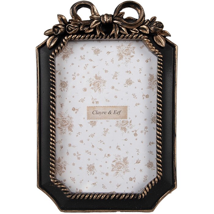 Clayre & Eef 2F1161 Cornice per foto nera 13x2x20 cm Retro Vintage 10x15 cm