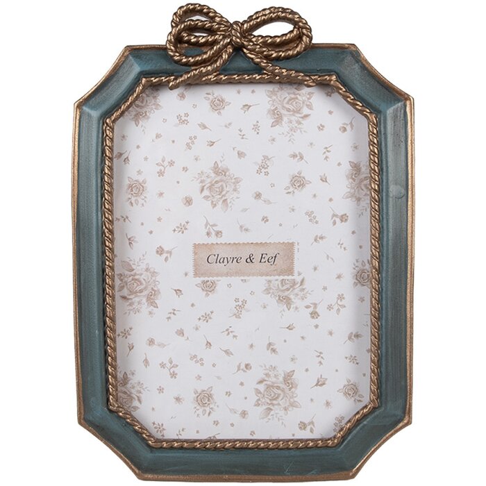 Clayre & Eef 2F1164 Portafoto Verde 16x2x22 cm 13x18 cm Vetro Plastica