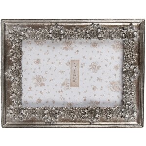 Clayre & Eef 2F1181 Portafoto Argento 15x2x20 cm 10x15 cm Design Vintage