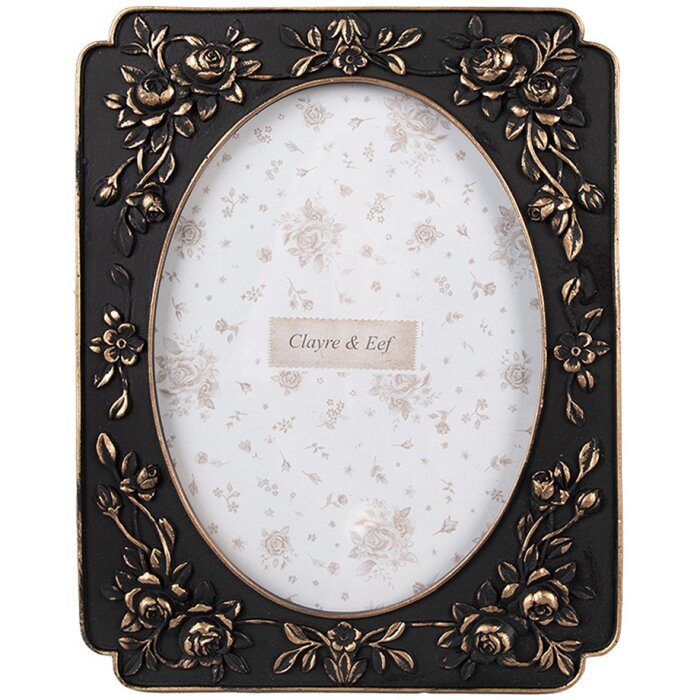 Clayre & Eef 2F1184 Portafoto Nero Vintage 13x18 cm 17x2x22 cm