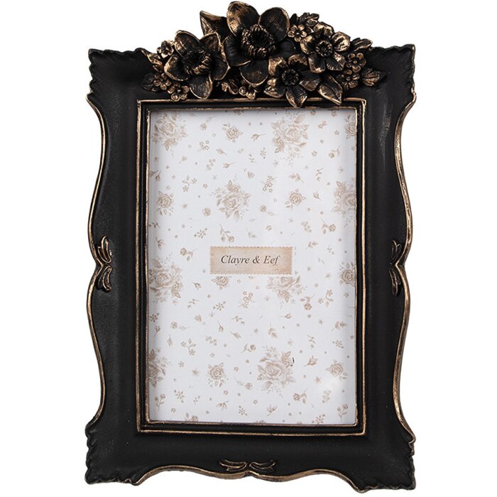 Clayre & Eef 2F1185 Cornice portafoto nera antica 15x3x22 cm per foto 10x15 cm