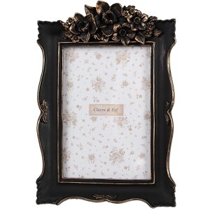 Clayre & Eef 2F1185 Cornice portafoto nera antica 15x3x22 cm per foto 10x15 cm