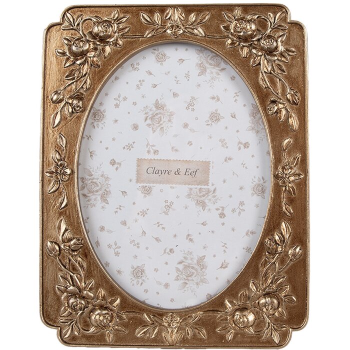 Clayre & Eef 2F1189 Portafoto color oro 14x2x19 cm per foto 10x15 cm