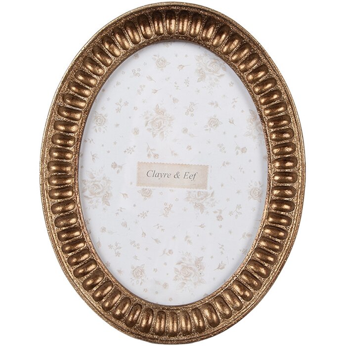 Clayre & Eef 2F1191 Cornice ovale oro 17x2x21 cm 13x18 cm