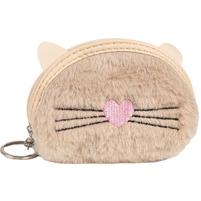 Juleeze JZWA0214 Portafoglio motivo gatto beige 12x2x9 cm