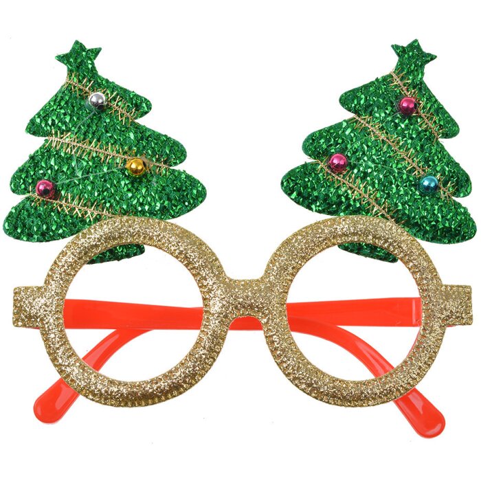 Bicchieri di Natale Clayre & Eef Abeti doro 13x3x11 cm