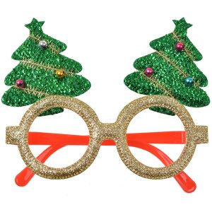 Bicchieri di Natale Clayre & Eef Abeti doro 13x3x11 cm