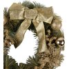 Clayre & Eef 65772 Corona di Natale in plastica verde oro Ø 40x10 cm