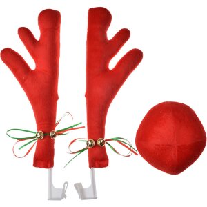 Clayre & Eef 65684 Decorazione Corna e naso per auto 25x6x41 cm