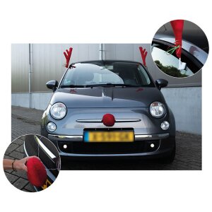 Clayre & Eef 65684 Decorazione Corna e naso per auto 25x6x41 cm