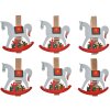 Clayre & Eef 65637 Morsetto con cavallo a dondolo set 6 4x1x4 cm