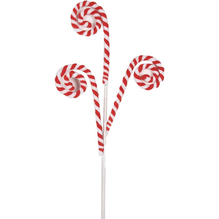 Clayre & Eef 65849 Decorazione natalizia bastone di zucchero rosso bianco 17x1x66 cm
