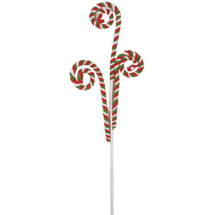 Clayre & Eef 65857 Decorazione Canna da zucchero 68 cm Rosso Verde Plastica