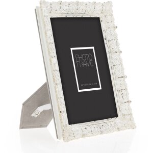 Cornice per foto ZEP 10x15 cm in resina sintetica design antico bianco look vintage