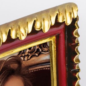 Cornice ZEP Perpignan in resina rosso-oro 10x15 cm Design antico
