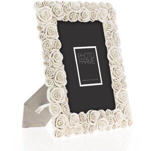 ZEP Cornice per ritratto rosa 13x18 cm Decorazione rosa in resina sintetica bianca