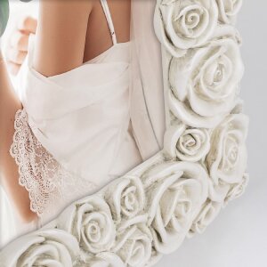 ZEP Cornice per ritratto Rose White 20x25 cm in resina sintetica con decorazione a rose
