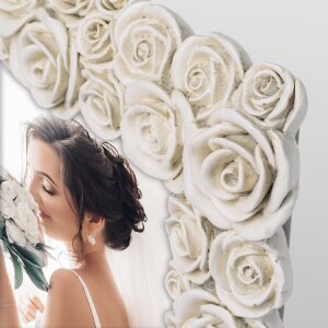 ZEP Cornice per ritratto Rose White 20x25 cm in resina sintetica con decorazione a rose