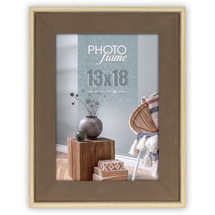 Portafoto in legno ZEP Bochum 15x20 cm colore A vetro trasparente aspetto legno naturale