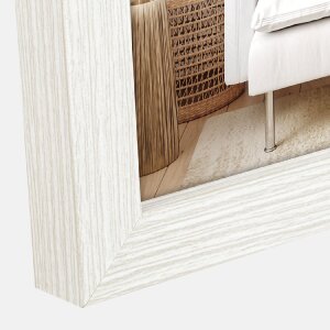 Cornice in legno ZEP sala 13x18 cm profilo blocco bianco con vetro trasparente