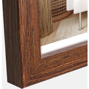 ZEP cornice in legno hall 10x15 cm profilo a blocchi marrone espositore in vetro trasparente