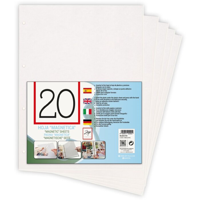 ZEP MBA20RIC Inserti magnetici 10 fogli 20 pagine per raccoglitori ad anelli