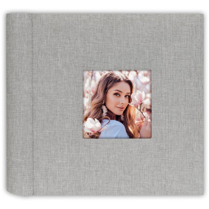 Album slip-in ZEP grigio Aura 200 foto 11x16 cm con campi di etichettatura