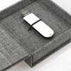ZEP USB Box Modena scatola portafoto in lino grigio 11x11x3 cm con foto ritagliate