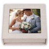 ZEP USB Box Modena Linen beige 11x11x3 cm con foto ritagliata senza chiavetta USB