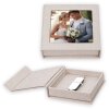 ZEP USB Box Modena Linen beige 11x11x3 cm con foto ritagliata senza chiavetta USB