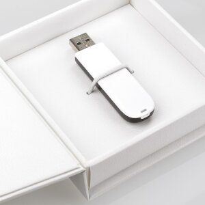 ZEP USB Box Alba Bianco Foto ritagliate 9x9 cm 11x11x3 cm senza chiavetta USB