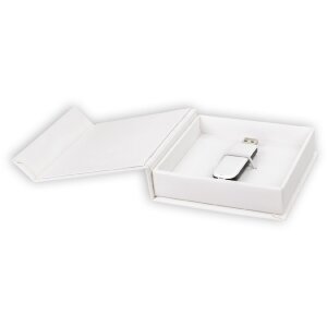 ZEP USB Box Alba Bianco Foto ritagliate 9x9 cm 11x11x3 cm senza chiavetta USB