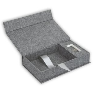 ZEP USB photo box Lodi lino grigio 23x12,5x5 cm senza chiavetta USB
