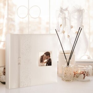 ZEP Album fotografico di matrimonio Margaret Bianco 32x32 cm 100 pagine motivo rosa