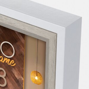 Cornice ZEP Bologna Bianco 30x40 cm MDF effetto legno vetro trasparente