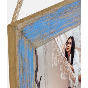 ZEP Cornice in legno Voiron 3 foto 10x15 cm Blu Bianco...