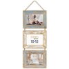 ZEP Cornice in legno Voiron 3 foto 10x15 cm Blu Bianco Vintage 49x26 cm Parete