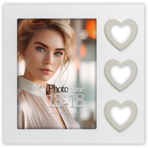 ZEP Cornice in legno Merida Bianco 10x15 cm con design a...