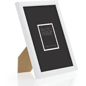 ZEP Cornice in legno Aosta Bianco 20x25 cm Lucido Moderno senza tempo per appendere in piedi