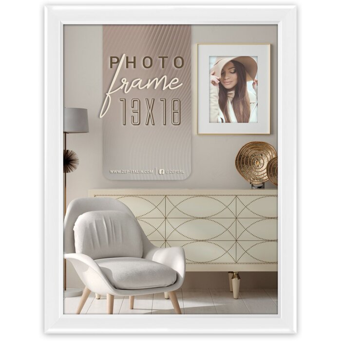 ZEP Cornice in legno Aosta Bianco 30x40 cm Appeso design elegante
