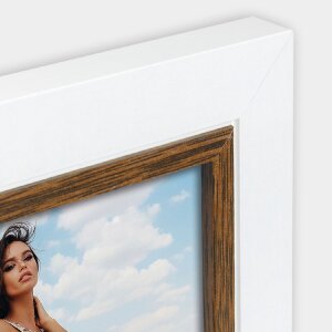 ZEP Portafoto in legno Caen 13x18 cm bicolore bianco marrone